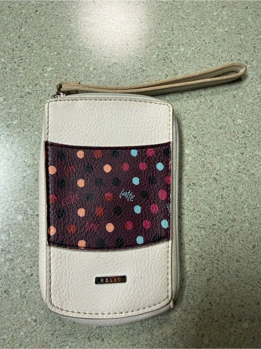 Vintage Relic Coffee Cup Poka Dot Wristlet - Picture 3 of 7